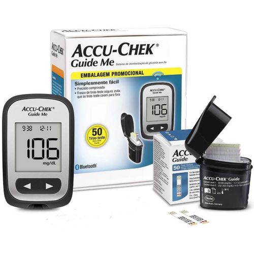Accu-Chek Guide Me Medidor de Glicose com 50 tiras