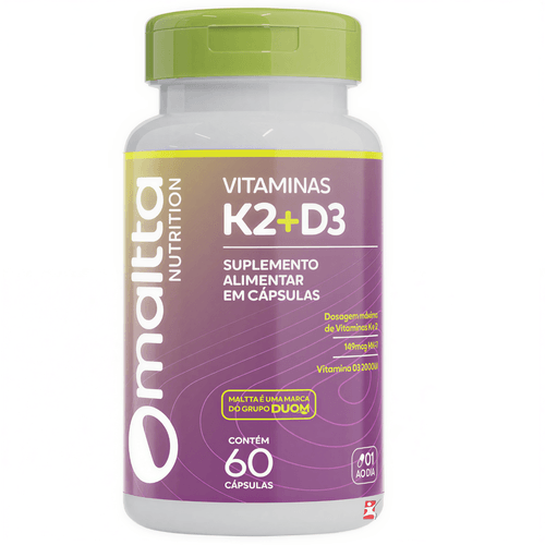 VITAMINA K2 + VITAMINA D3 CONCENTRADA 1 AO DIA 60 CÁPSULAS – MALTTA NUTRITION