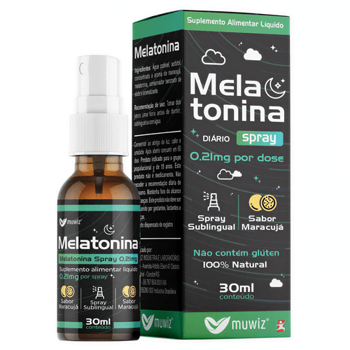 MELATONINA SPRAY SUBLINGUAL SABOR MARACUJÁ 30ML - MUWIZ
