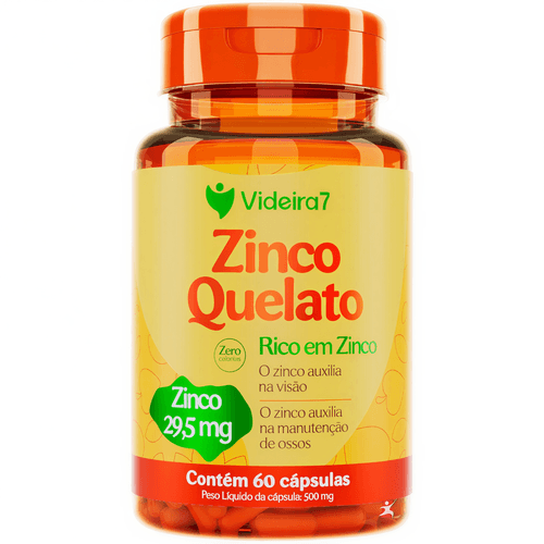 ZINCO QUELATO SUPER CONCENTRADO 29,5MG 60 CAPSULAS 1 AO DIA - VIDEIRA 7