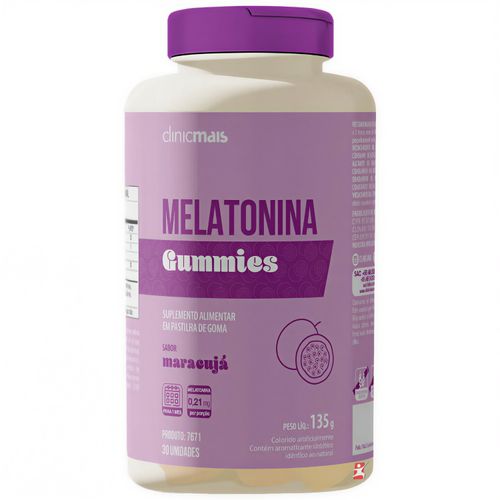 GOMAS DE MELATONINA CONCENTRADA SABOR MARACUJÁ 30 GUMMIES - CLINICMAIS