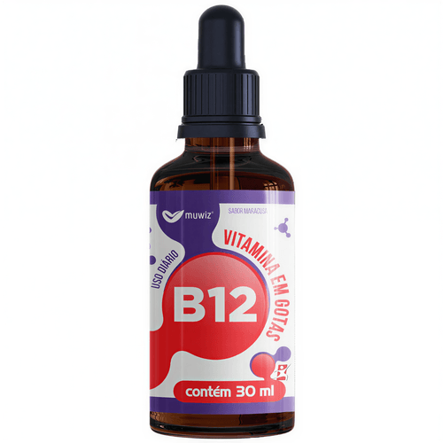 VITAMINA B12 CIANOCOBALAMINA CONCENTRADA 1 GOTA AO DIA 30ML 600 DOSES – MUWIZ VITAMINA B12 CIANOCOBALAMINA CONCENTRADA 1 GOTA AO DIA 30ML 600 DOSES – MUWIZ