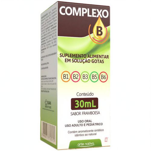 COMPLEXO B EM GOTAS COM 5 VITAMINAS 30ML – ARTE NATIVA