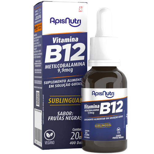 VITAMINA B12 METILCOBALAMINA VEGANA CONCENTRADA 1 GOTA AO DIA 400 DOSES – APISNUTRI