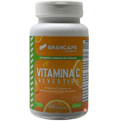 VITAMINA C REVESTIDA ANTIOXIDANTE SISTEMA IMUNE 1 DO DIA 60 CÁPSULAS - GRANCAPS VITAMINA C REVESTIDA ANTIOXIDANTE SISTEMA IMUNE 1 DO DIA 60 CÁPSULAS - GRANCAPS