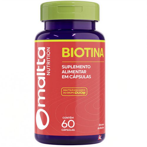 BIOTINA B7 42MCG VITAMINA H CABELO, PELE E UNHAS APENAS 1 AO DIA 60 CÁPSULAS - MALTTA NUTRITION