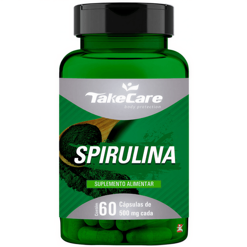 SPIRULINA ARTHROSPIRA PLATENSIS 500MG SUPER ALIMENTO 60 CÁPSULAS - TAKE CARE