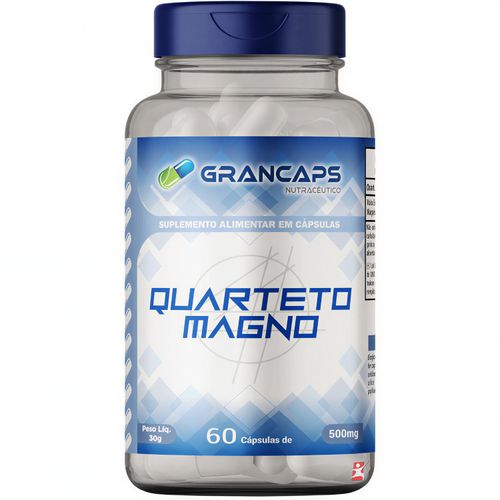 QUARTETO MAGNO - BISGLICINATO + DIMALATO + TAURATO + CLORETO 60 CÁPSULAS - GRANCAPS QUARTETO MAGNO - BISGLICINATO + DIMALATO + TAURATO + CLORETO 60 CÁPSULAS - GRANCAPS