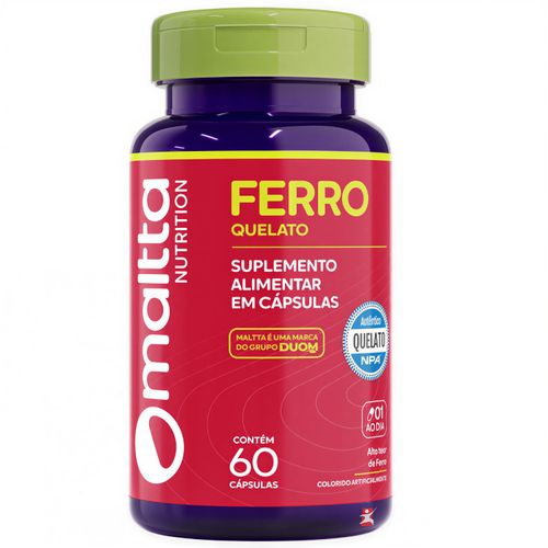 FERRO QUELATO ALTO TEOR DE CONCENTRAÇÃO 1 AO DIA 60 CÁPSULAS - MALTTA NUTRITION FERRO QUELATO ALTO TEOR DE CONCENTRAÇÃO 1 AO DIA 60 CÁPSULAS - MALTTA NUTRITION