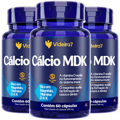 KIT 3 CALCIO MDK - MAGNÉSIO + VITAMINA D + VITAMINA K2 TOTAL 180 CÁPSULAS - VIDEIRA 7