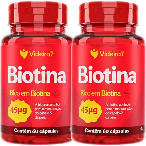 KIT 2 BIOTINA 45MCG 150% DA IDR SUPER CONCENTRADA 1 AO DIA TOTAL 120 CÁPSULAS – VIDEIRA7 KIT 2 BIOTINA 45MCG 150% DA IDR SUPER CONCENTRADA 1 AO DIA TOTAL 120 CÁPSULAS – VIDEIRA7