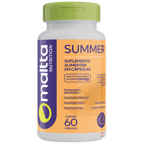 SUMMER 1000MG - OLEO DE CARTAMO, CHIA, COCO E CROMO 60CAPSULAS - MALTTA NUTRITION