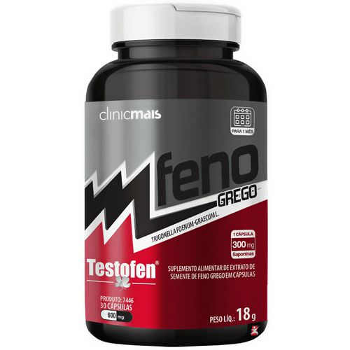 FENO GREGO TESTOFEN TRIGONELLA FOENUM-GRAECUM L. 30 CAPSULAS - CLINICMAIS FENO GREGO TESTOFEN TRIGONELLA FOENUM-GRAECUM L. 30 CAPSULAS - CLINICMAIS
