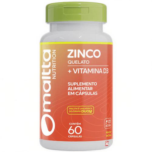 ZINCO QUELATO + VITAMINA D3 SUPER CONCENTRADO 1 AO DIA 60 CÁPSULAS - MALTTA NUTRITION