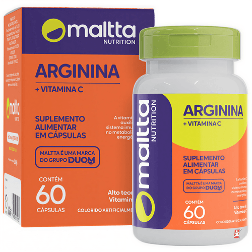 ARGININA + VITAMINA C CONCENTRADA ANTIOXIDANTE + IMUNIDADE 60 CÁPSULAS - MALTTA NUTRITION ARGININA + VITAMINA C CONCENTRADA ANTIOXIDANTE + IMUNIDADE 60 CÁPSULAS - MALTTA NUTRITION