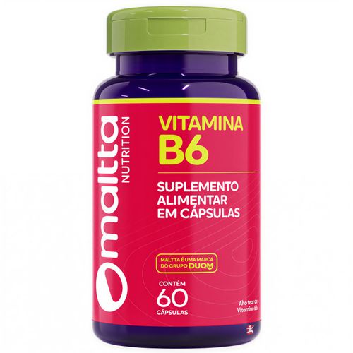 VITAMINA B6 EM ALTA CONCENTRAÇÃO PIRIDOXINA 60 CÁPSULAS - MALLTA NUTRITION
