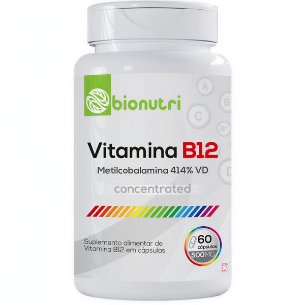 VITAMINA B12 CONCENTRADA METILCOBALAMINA 60 CÁPSULAS 1 AO DIA - BIONUTRI