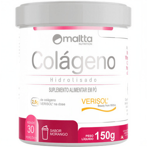 COLÁGENO HIDROLISADO VERISOL + VITAMINAS + MINERAIS MORANGO 150G - MALTTA NUTRITION