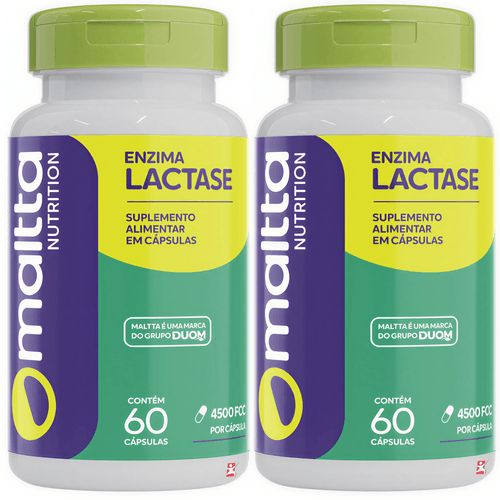 KIT 2 ENZIMA LACTASE 4500 FCC INTOLERÂNCIA LACTOSE TOTAL 120 CÁPSULAS - MALTTA NUTRITION KIT 2 ENZIMA LACTASE 4500 FCC INTOLERÂNCIA LACTOSE TOTAL 120 CÁPSULAS - MALTTA NUTRITION