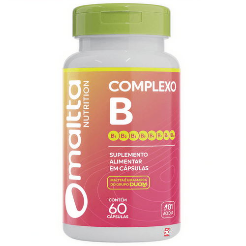 COMPLEXO B CONCENTRADO 8 VITAMINAS 1 AO DIA 60 CÁPSULAS - MALTTA NUTRITION