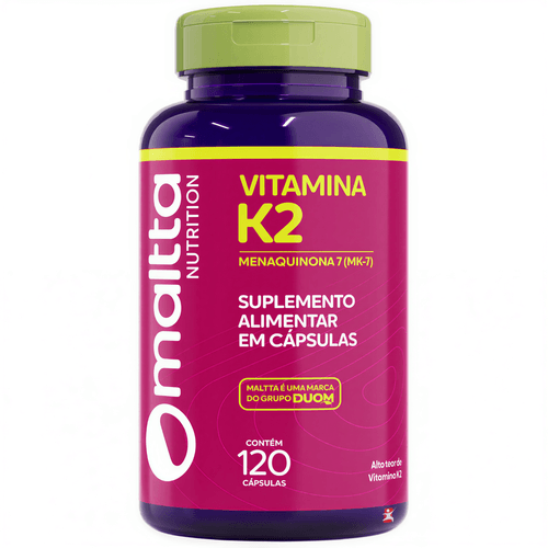 VITAMINA K2 MENAQUINONA MK7 140MCG 117% IDR APENAS 1 AO DIA 120 CÁPSULAS – MALTTA NUTRITION VITAMINA K2 MENAQUINONA MK7 140MCG 117% IDR APENAS 1 AO DIA 120 CÁPSULAS – MALTTA NUTRITION