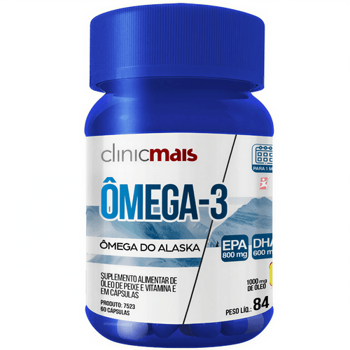 ÔMEGA 3 DO ALASKA CONCENTRADO EPA 800MG DHA 600MG 60 CÁPSULAS – CLINICMAIS