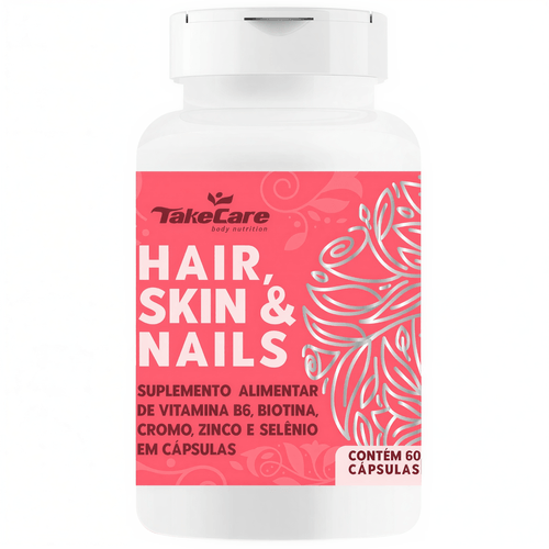 HAIR, SKIN, NAILS - CABELOS, PELE E UNHAS FÓRMULA EXCLUSIVA CONCENTRADA 60 CÁPSULAS – TAKE CARE HAIR, SKIN, NAILS - CABELOS, PELE E UNHAS FÓRMULA EXCLUSIVA CONCENTRADA 60 CÁPSULAS – TAKE CARE