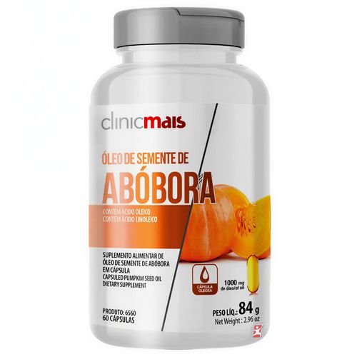 OLEO SEMENTE DE ABOBORA 60 CAPSULAS ANTIOXIDANTE - CLINICMAIS OLEO SEMENTE DE ABOBORA 60 CAPSULAS ANTIOXIDANTE - CLINICMAIS