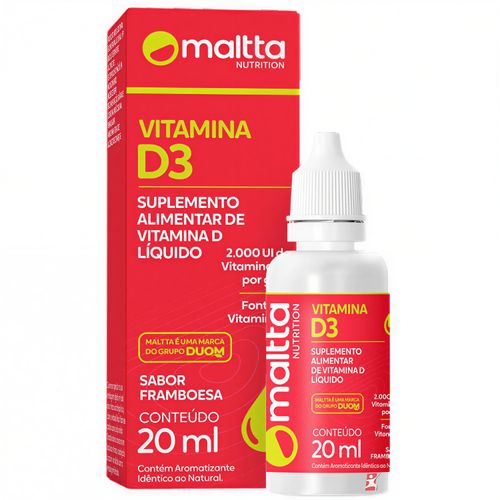 VITAMINA D3 CONCENTRADA COLECALCIFEROL 2000UI POR GOTA 20ML 570 DOSES – MALTTA NUTRITION