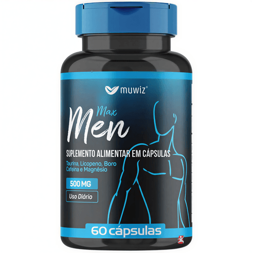 MAX MEN - BORO + MAGNÉSIO + TAURINA + CAFEÍNA + GUARANÁ + LICOPENO 60 CÁPSULAS - MUWIZ MAX MEN - BORO + MAGNÉSIO + TAURINA + CAFEÍNA + GUARANÁ + LICOPENO 60 CÁPSULAS - MUWIZ
