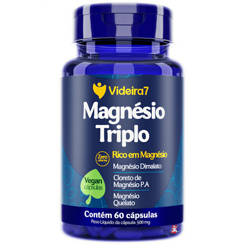 MAGNESIO TRIPLO - DIMALATO + QUELATO + P.A 60 CAPSULAS VEGANAS - VIDEIRA 7 MAGNESIO TRIPLO - DIMALATO + QUELATO + P.A 60 CAPSULAS VEGANAS - VIDEIRA 7