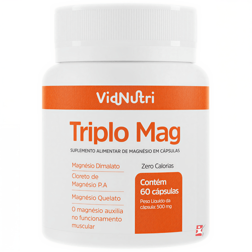 TRIPLO MAGNESIO 260MG: DIMALATO + P.A + QUELATO 60 CAPSULAS - VIDNUTRI TRIPLO MAGNESIO 260MG: DIMALATO + P.A + QUELATO 60 CAPSULAS - VIDNUTRI