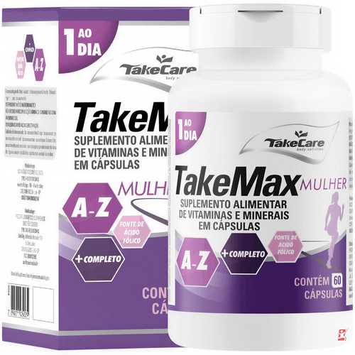 TAKE MAX MULHER POLIVITAMÍNICO E MINERAL DE A-Z 1 AO DIA 60 CÁPSULAS - TAKE CARE
