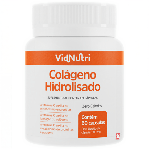 COLAGENO HIDROLISADO COM VITAMINA C 60 CAPSULAS - VIDNUTRI