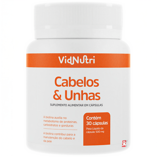 CABELOS E UNHAS RICO EM VITAMINAS E MINERAIS 1 DO DIA 30 CAPSULAS - VIDNUTRI CABELOS E UNHAS RICO EM VITAMINAS E MINERAIS 1 DO DIA 30 CAPSULAS - VIDNUTRI