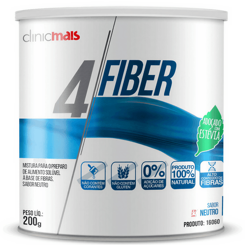 4 FIBER COMPOSTO DE FIBRAS REGULADOR INTESTINAL SOLÚVEL 200G - CLINICMAIS 4 FIBER COMPOSTO DE FIBRAS REGULADOR INTESTINAL SOLÚVEL 200G - CLINICMAIS