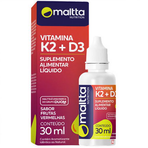 VITAMINA D3 + K2 FÓRMULA CONCENTRADA EM GOTAS 30 ML FRUTAS VERMELHAS - MALTTA NUTRITION VITAMINA D3 + K2 FÓRMULA CONCENTRADA EM GOTAS 30 ML FRUTAS VERMELHAS - MALTTA NUTRITION
