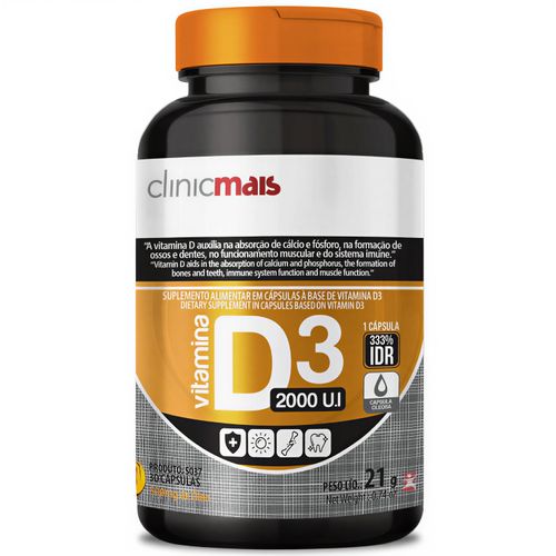 VITAMINA D3 2000UI CONCENTRADA 30 CÁPSULAS OLEOSAS SOFTCAPS - CLINICMAIS