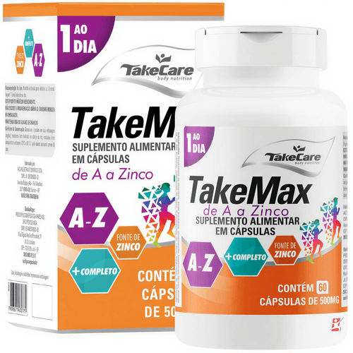 TAKE MAX POLIVITAMÍNICO E MINERAL DE A a ZINCO 60 CÁPSULAS - TAKE CARE