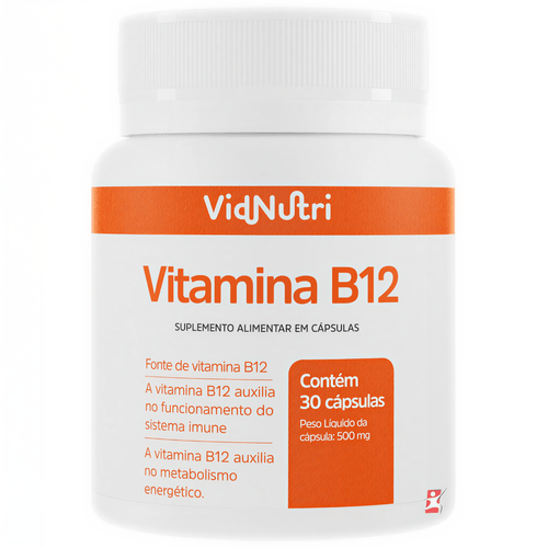 VITAMINA B12 CIANOCOBALAMINA 1 AO DIA 30 CAPSULAS - VIDNUTRI VITAMINA B12 CIANOCOBALAMINA 1 AO DIA 30 CAPSULAS - VIDNUTRI