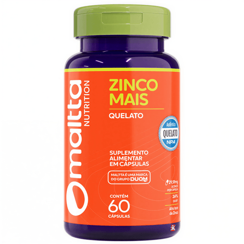 ZINCO QUELATO MAIS AUTÊNTICO SUPER CONCENTRADO 60 CÁPSULAS - MALTTA NUTRITION ZINCO QUELATO MAIS AUTÊNTICO SUPER CONCENTRADO 60 CÁPSULAS - MALTTA NUTRITION