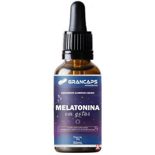 MELATONINA GOTAS RÁPIDA ABSORÇÃO 500 DOSES 30ML SABOR MARACUJÁ - GRANCAPS