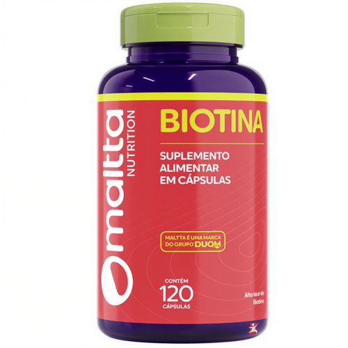 BIOTINA SUPER CONCENTRADA 1 AO DIA VITAMINA B7 VITAMINA H - CABELO, PELE E UNHAS 120 CÁPSULAS - MALTTA NUTRITION BIOTINA SUPER CONCENTRADA 1 AO DIA VITAMINA B7 VITAMINA H - CABELO, PELE E UNHAS 120 CÁPSULAS - MALTTA NUTRITION