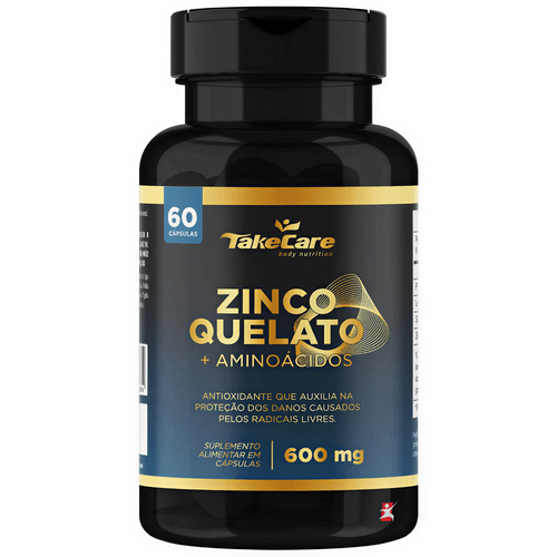 ZINCO QUELATO COM AMINOACIDOS L-CISTEÍNA + GLICINA 1 AO DIA 60 CÁPSULAS - TAKE CARE ZINCO QUELATO COM AMINOACIDOS L-CISTEÍNA + GLICINA 1 AO DIA 60 CÁPSULAS - TAKE CARE