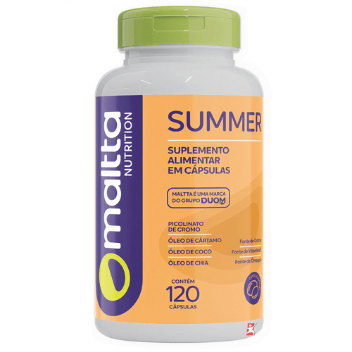 SUMMER: OLEO DE CARTAMO + CHIA + COCO + PICOLINATO DE CROMO 120 CÁPSULAS - MALTTA NUTRITION SUMMER: OLEO DE CARTAMO + CHIA + COCO + PICOLINATO DE CROMO 120 CÁPSULAS - MALTTA NUTRITION