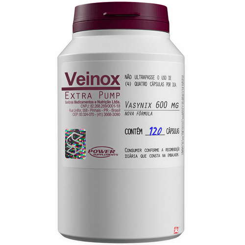 VEINOX EXTRA PUMP VASYNIX ARGININA + ALANINA PRÉ-TREINO 120 CÁPSULAS - POWER SUPPLEMENTS VEINOX EXTRA PUMP VASYNIX ARGININA + ALANINA PRÉ-TREINO 120 CÁPSULAS - POWER SUPPLEMENTS