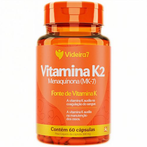 VITAMINA K2 MENAQUINONA MK-7 1 CÁPSULA AO DIA 100% IDR 60 CÁPSULAS - VIDEIRA7 VITAMINA K2 MENAQUINONA MK-7 1 CÁPSULA AO DIA 100% IDR 60 CÁPSULAS - VIDEIRA7
