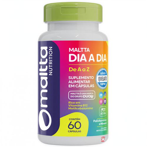 MALTTA DIA A DIA POLIVITAMÍNICO MULTIMINERAL A-Z 1 AO DIA 60 CÁPSULAS - MALTTA NUTRITION