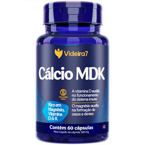 CALCIO MDK CÁLCIO+MAGNÉSIO+VITAMINA D3+VITAMINA K2 60 CÁPSULAS - VIDEIRA 7