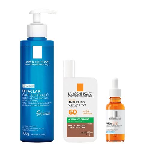 Kit-La-Roche-Posay-Gel-Effaclar-Serum-Pure-Vitamin-C12-30ml-Protetor-FPS-60-Cor-6-0